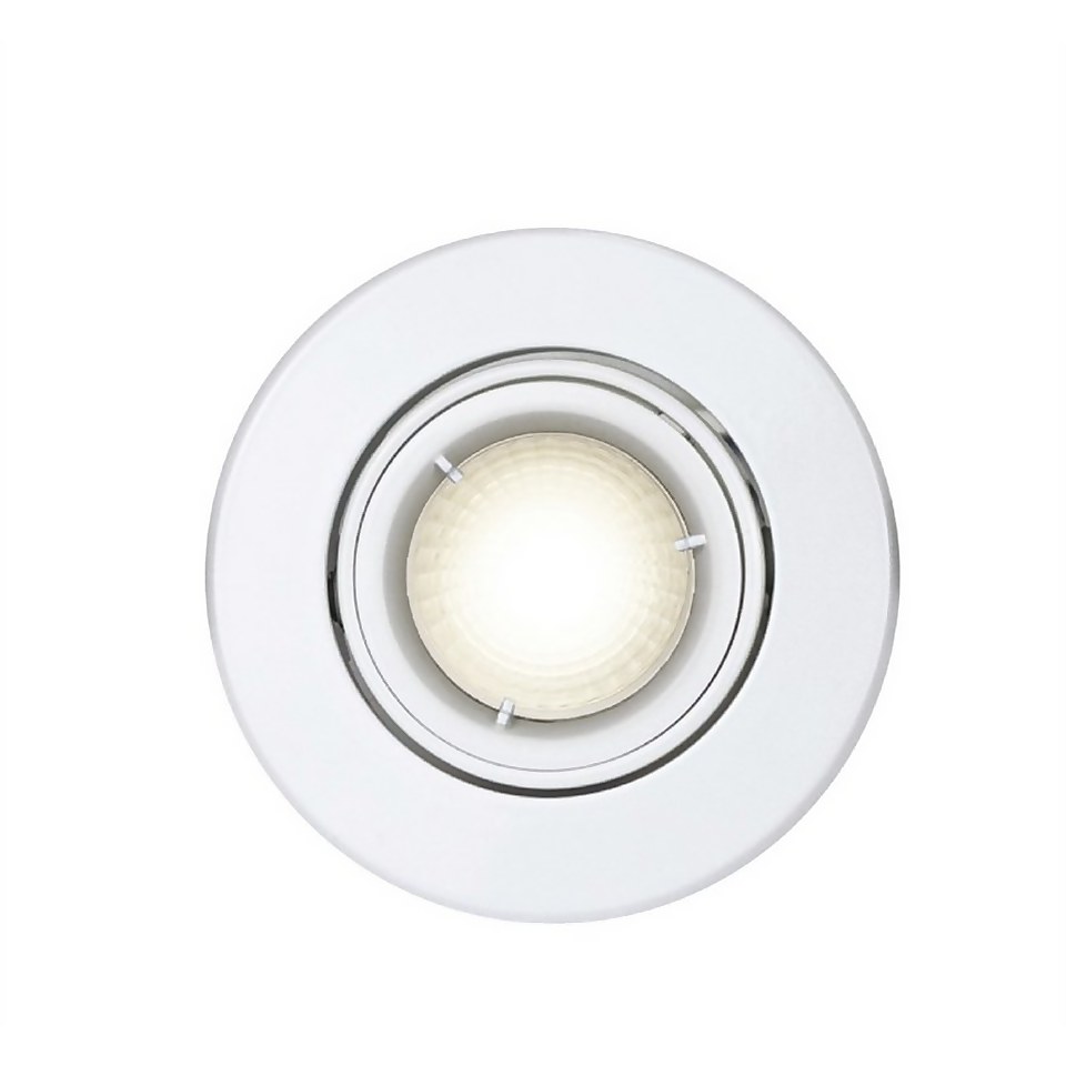 Luceco Lock Ring GU10 IP20 Adjustable Downlight - White - 3 Pack