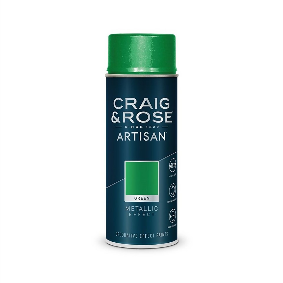 Craig & Rose Artisan Metallic Effect Spray Paint Paint - Green - 400ml