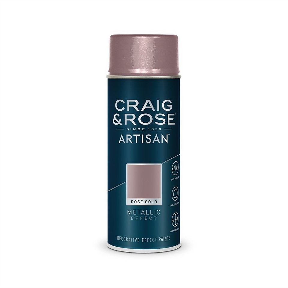Craig & Rose Artisan Metallic Effect Spray Paint Paint Rose Gold   - 400ml