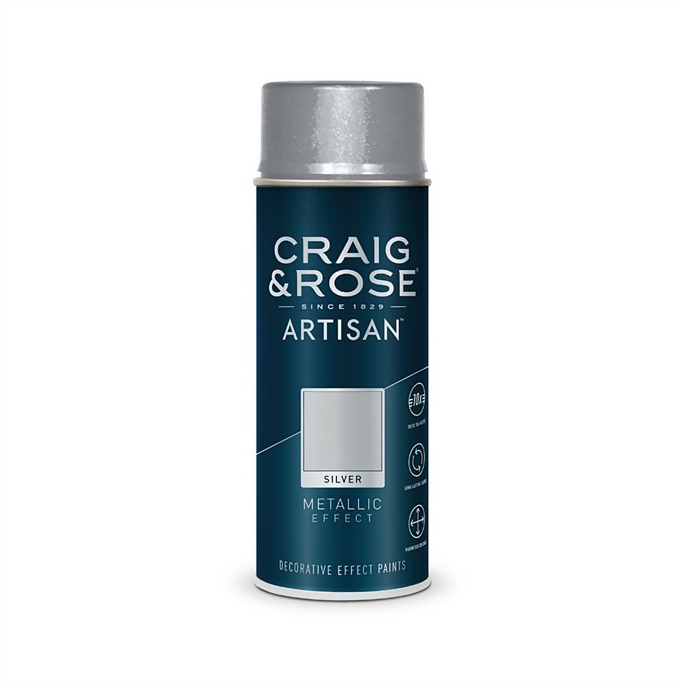 Craig & Rose Artisan Metallic Effect Spray Paint Paint Silver - 400ml