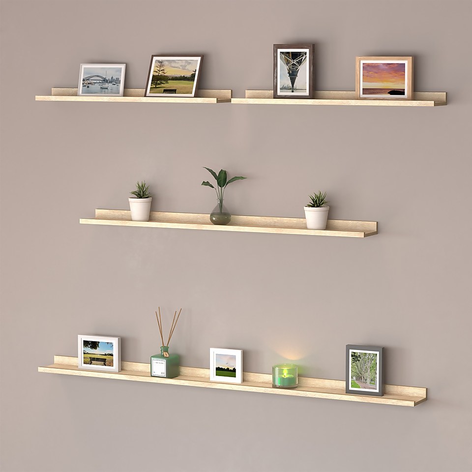 Flexi Storage Decorative Shelving Photo Shelf - Sanoma Oak - 900x35x100mm