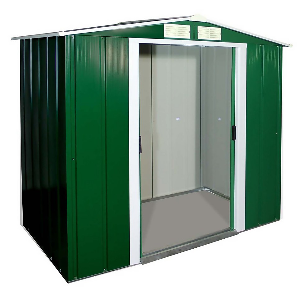 Sapphire 6x4ft Apex Metal Shed - Green