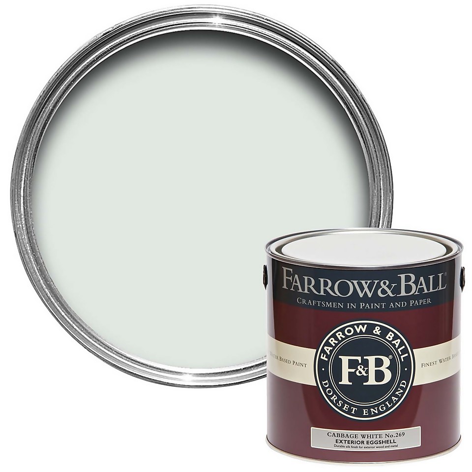 Farrow & Ball Exterior Eggshell Paint Cabbage White No.269 - 2.5L
