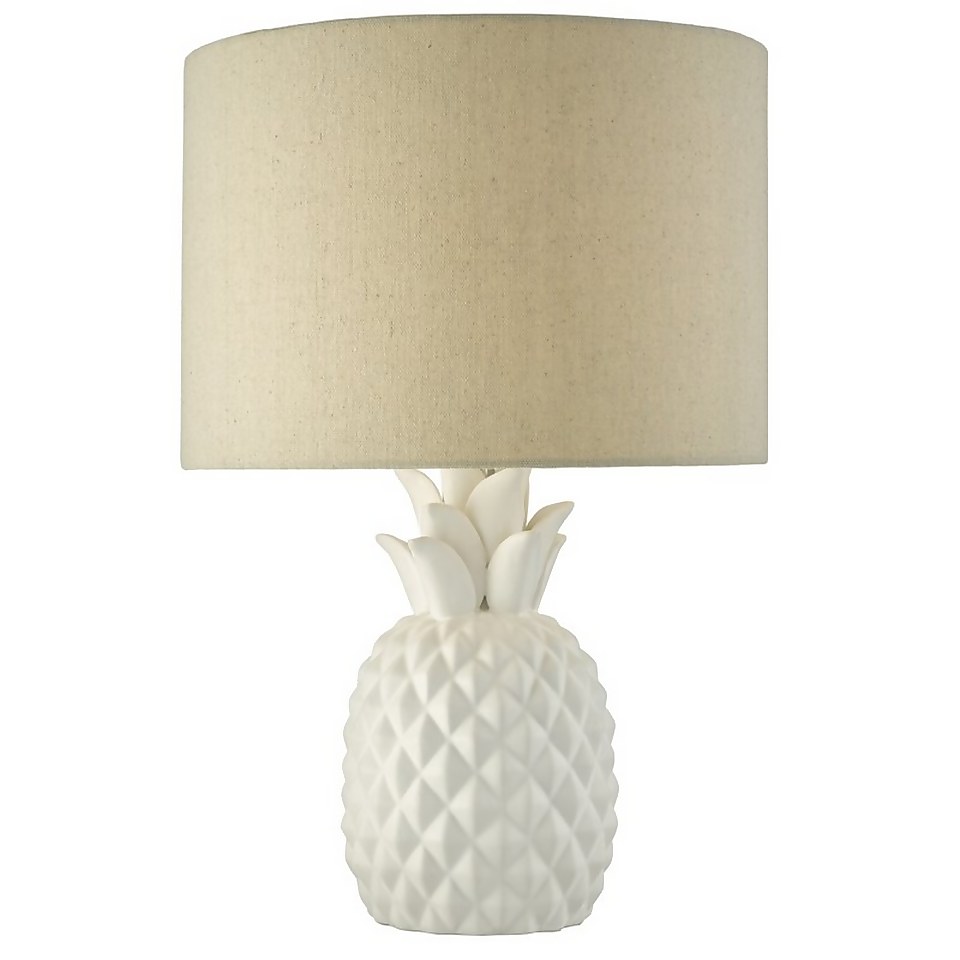 Pineapple Porcelain Table Lamp - White