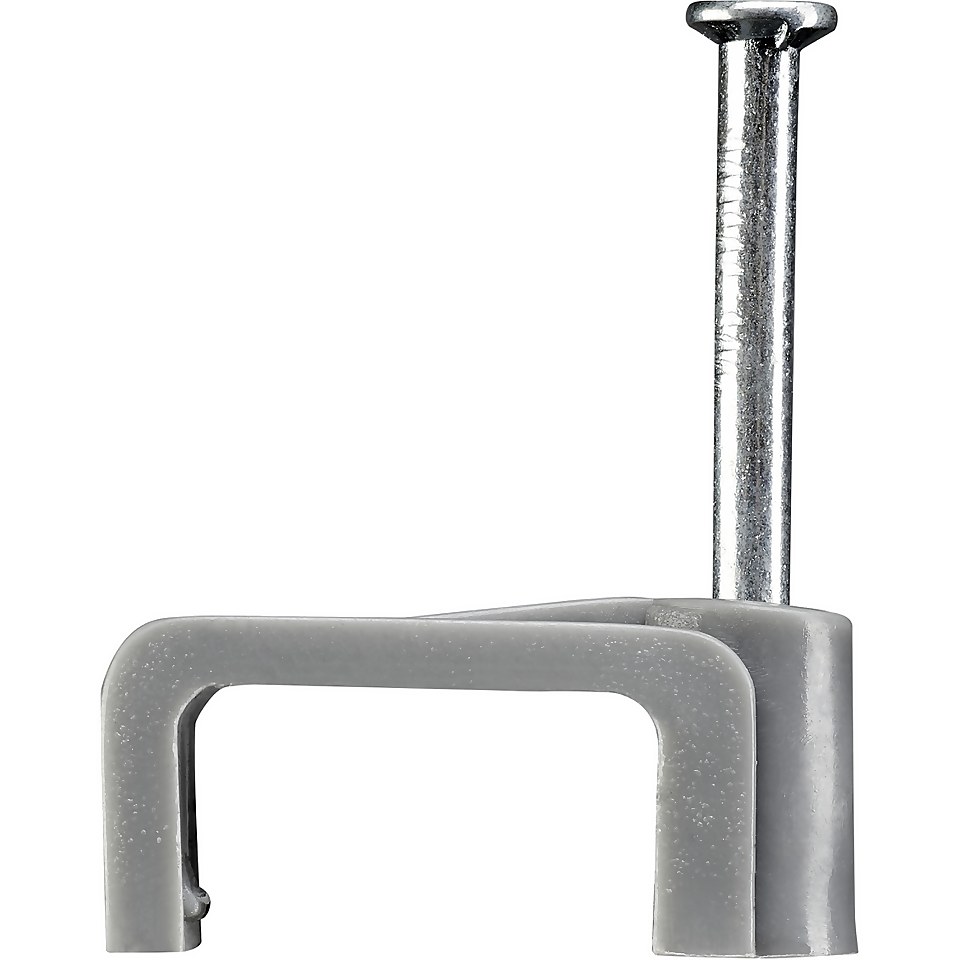 Masterplug Twin & Earth Cable Clips 1.5mm Grey 50 Pack Homebase