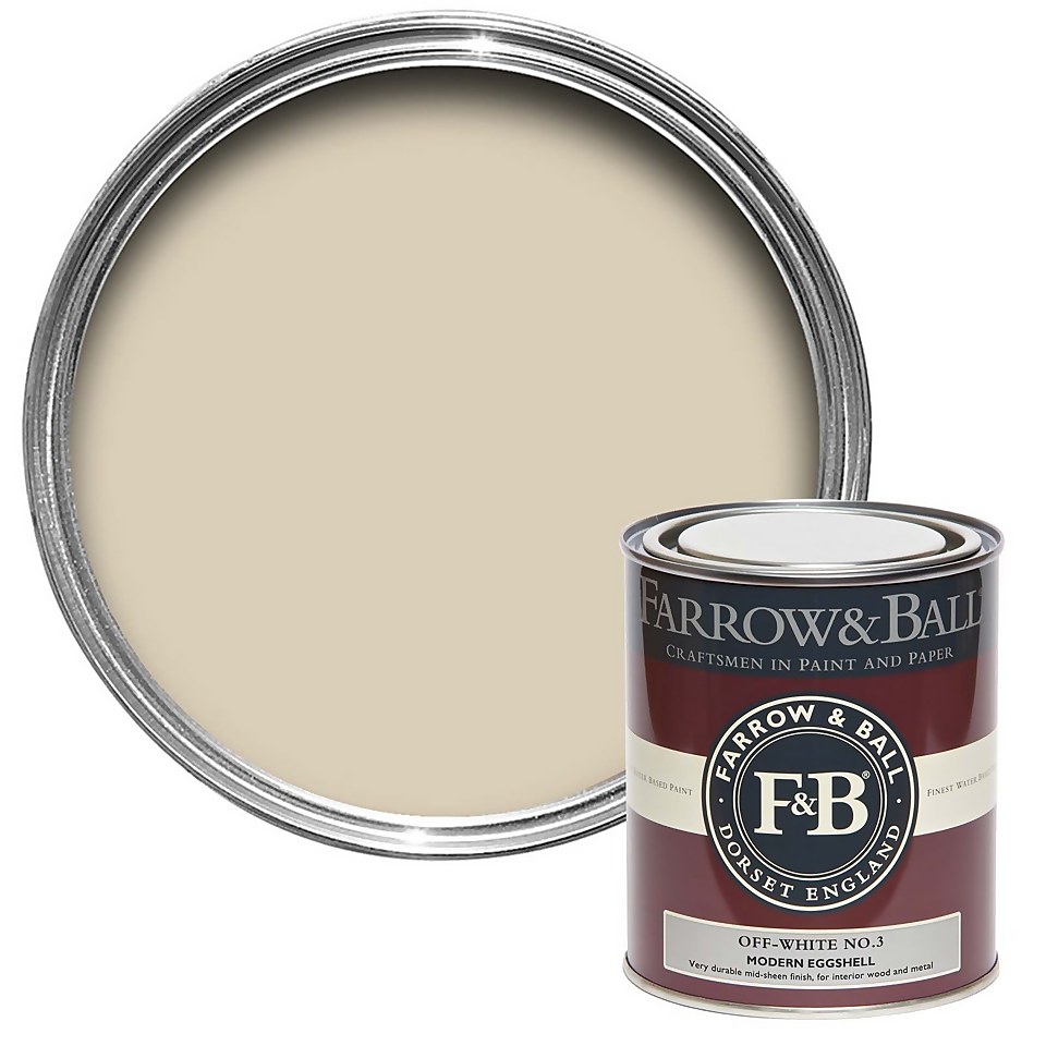 Farrow & Ball Modern Eggshell Paint Off-White No.3 - 750ml