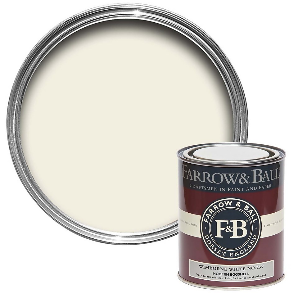 Farrow & Ball Modern Eggshell Wimborne White No.239 - 750ml