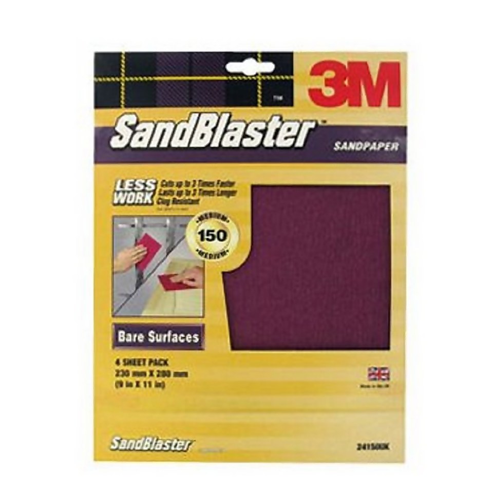 3M P150 SandBlaster Sandpaper - Very Fine - 3 Pack