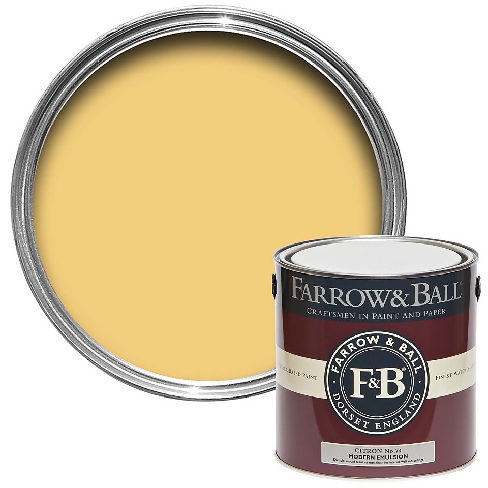 Farrow & Ball Modern Matt Emulsion Paint Citron No.74 - 2.5L