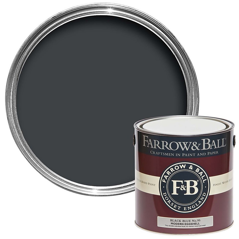 Farrow & Ball Modern Eggshell Paint Archive Collection: Black Blue - 2.5L
