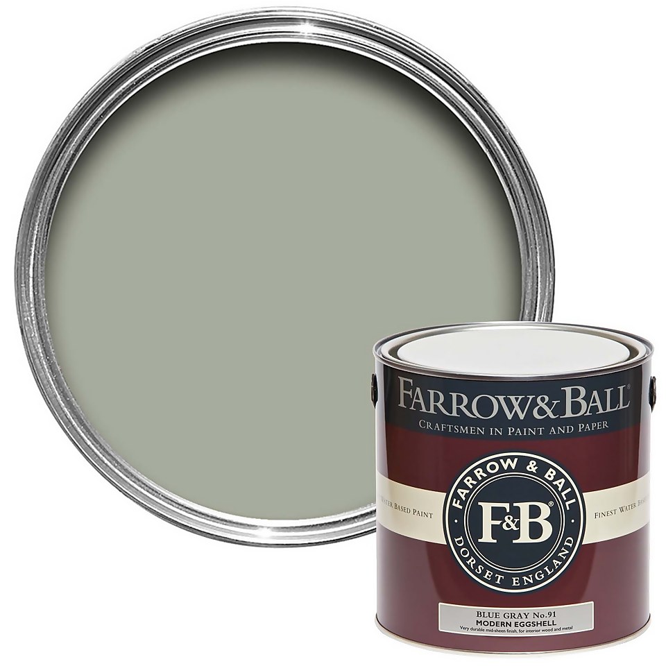 Farrow & Ball Modern Eggshell Paint Blue Gray No.91 - 2.5L