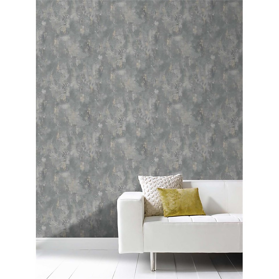 Grandeco Textured Plains Grey Paste the Wall Wallpaper