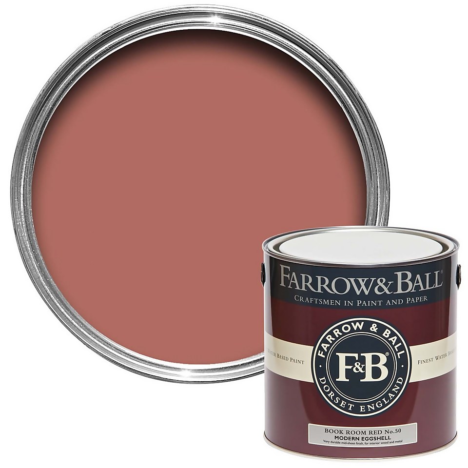 Farrow & Ball Modern Eggshell Paint Archive Collection: Book Room Red - 2.5L