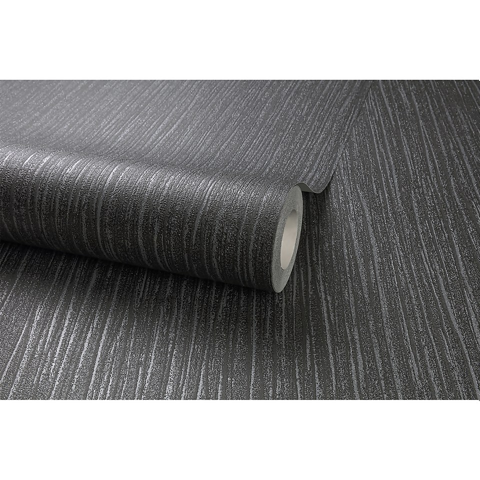 Grandeco Glitz Stripes Black Paste the Paper Wallpaper