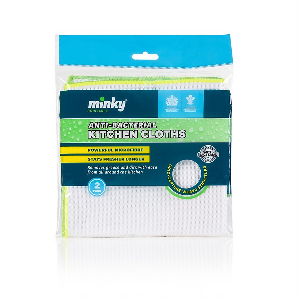 Anti Bacterial Kitchen Cloths (Pack of 2)