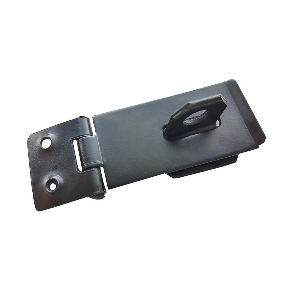 Safety Hasp & Staple - Black - 76mm