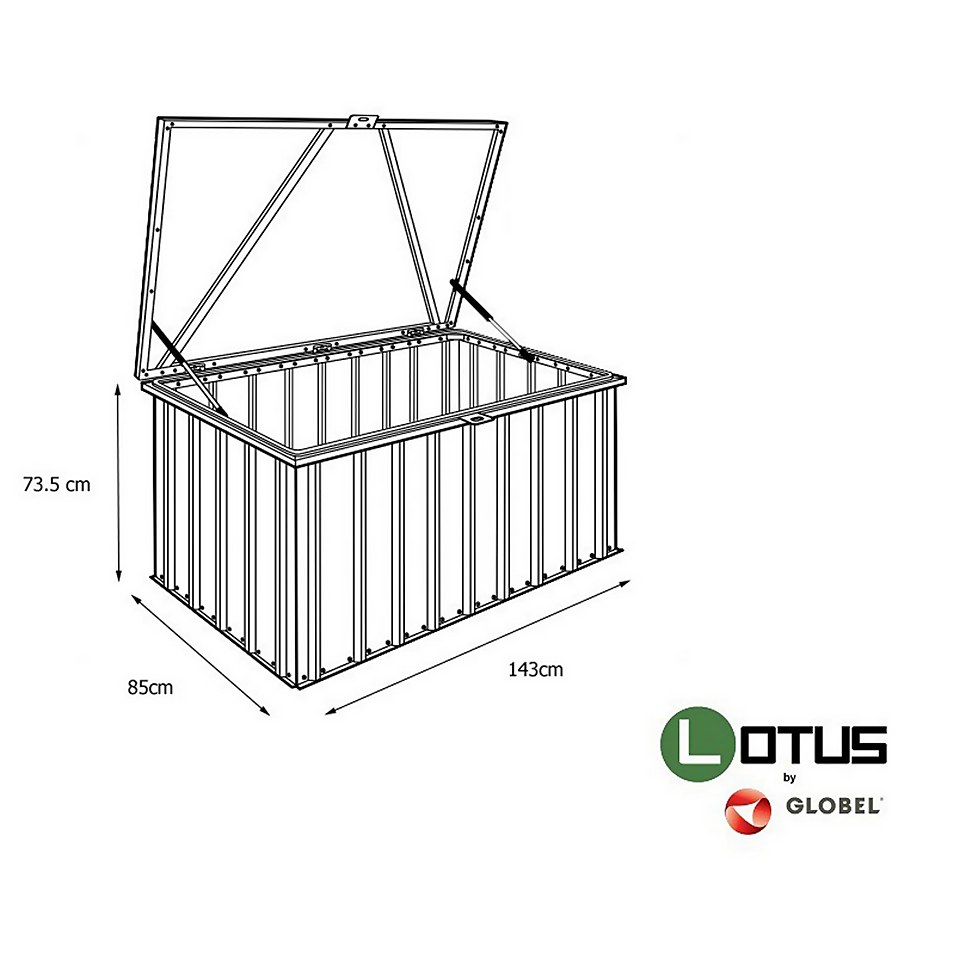 Lotus 5 x 3ft Metal Storage Box - Anthracite Grey