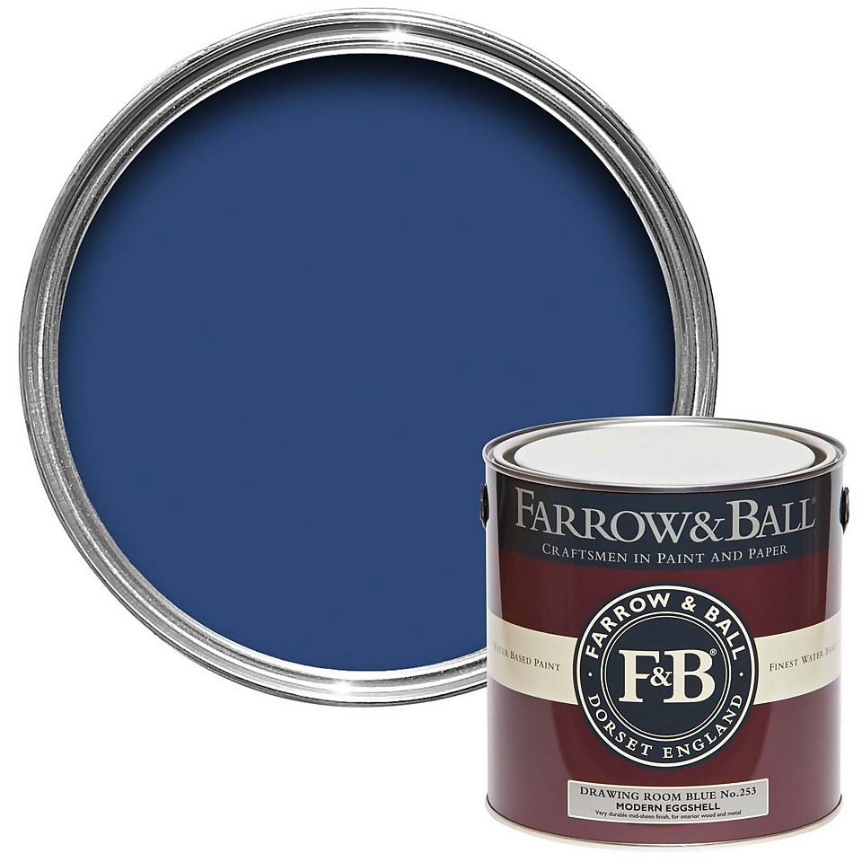 Farrow & Ball Modern Eggshell Paint Archive Collection: Drawing Room Blue - 2.5L