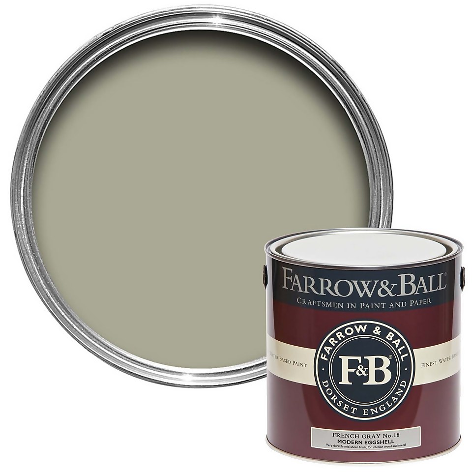 Farrow & Ball Modern Eggshell Paint French Gray No.18 - 2.5L
