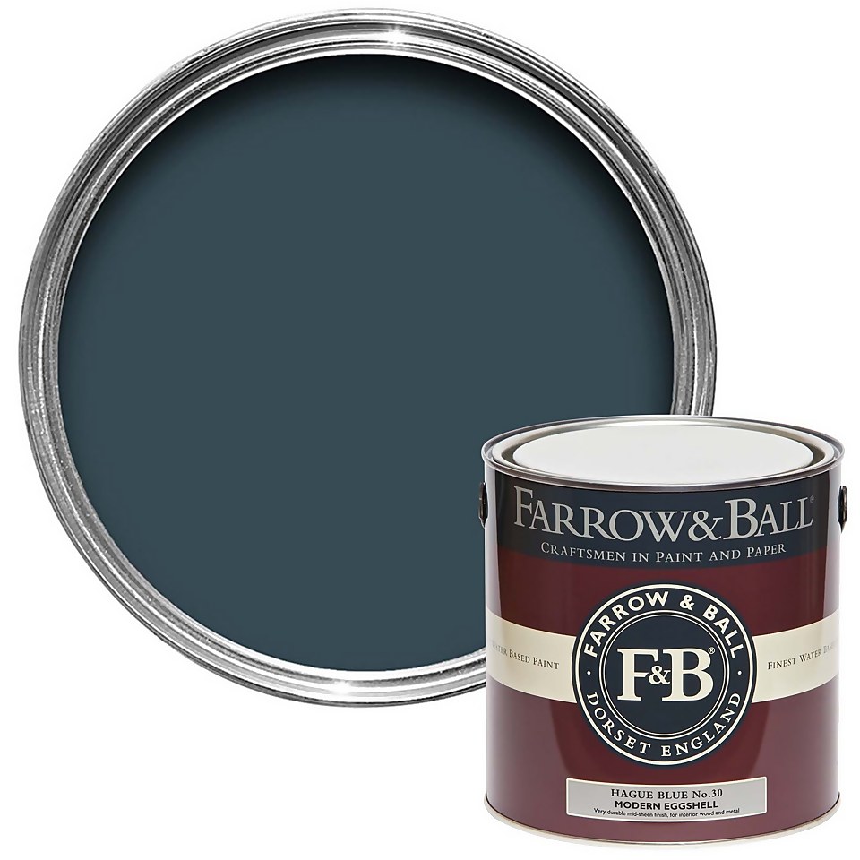 Farrow & Ball Modern Eggshell Paint Hague Blue No.30 - 2.5L