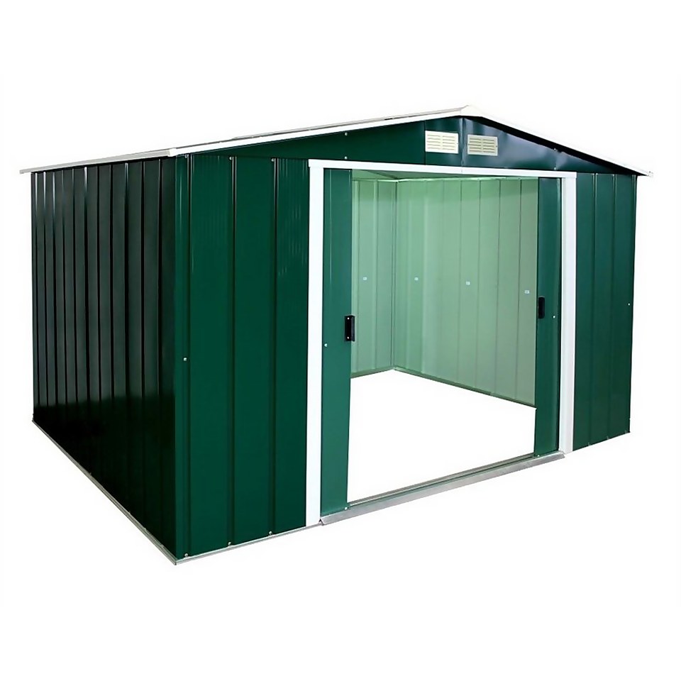 Sapphire 10x8ft Apex Metal Shed - Green