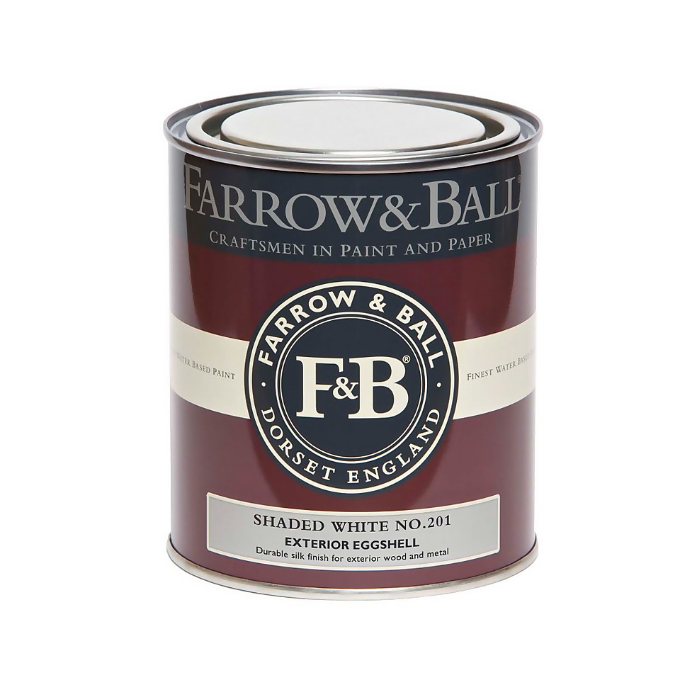 Farrow & Ball Exterior Eggshell Paint Shaded White No.201 - 750ml