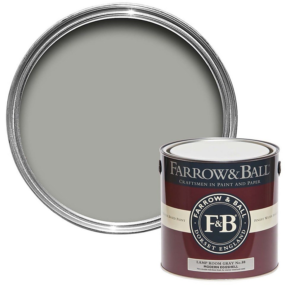 Farrow & Ball Modern Eggshell Paint Lamp Room Gray No.88 -2.5L