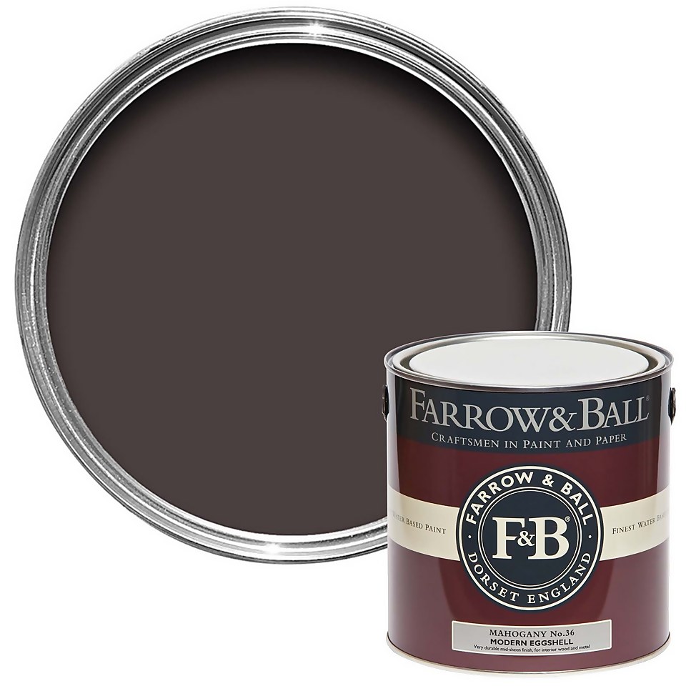 Farrow & Ball Modern Eggshell Paint Mahogany No.36 - 2.5L