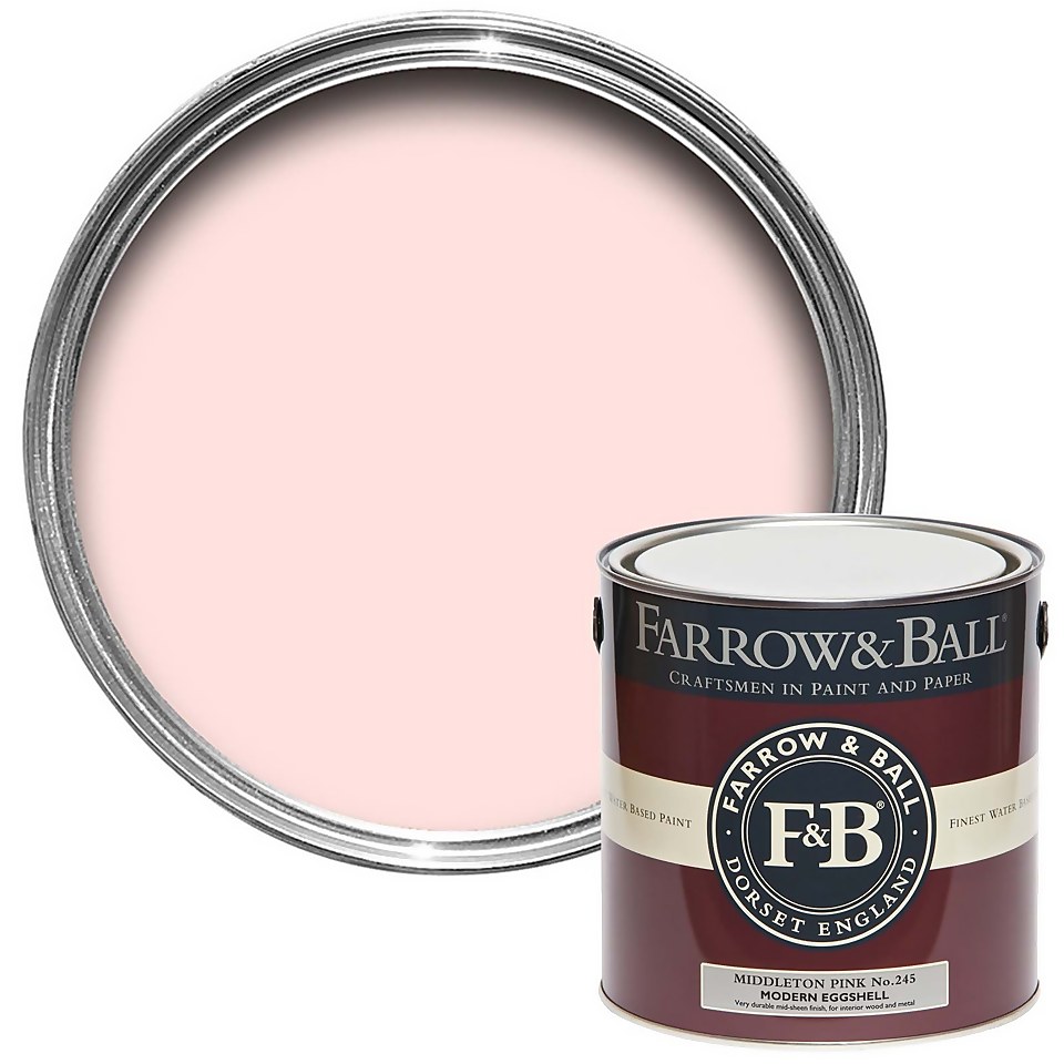 Farrow & Ball Modern Eggshell Paint Middleton Pink No.245 - 2.5L