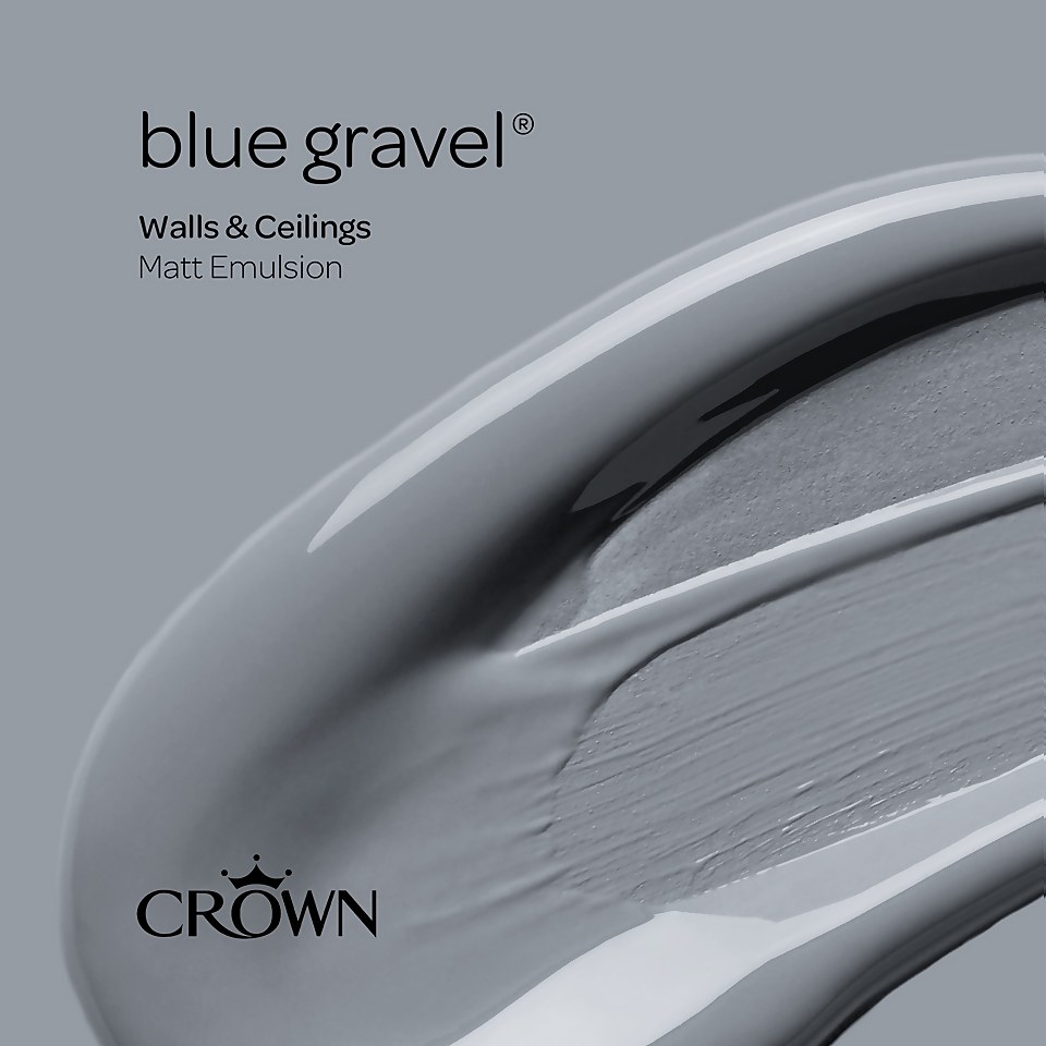 Crown Feature Wall Breatheasy Matt Emulsion Paint Blue Gravel - Tester 40ml