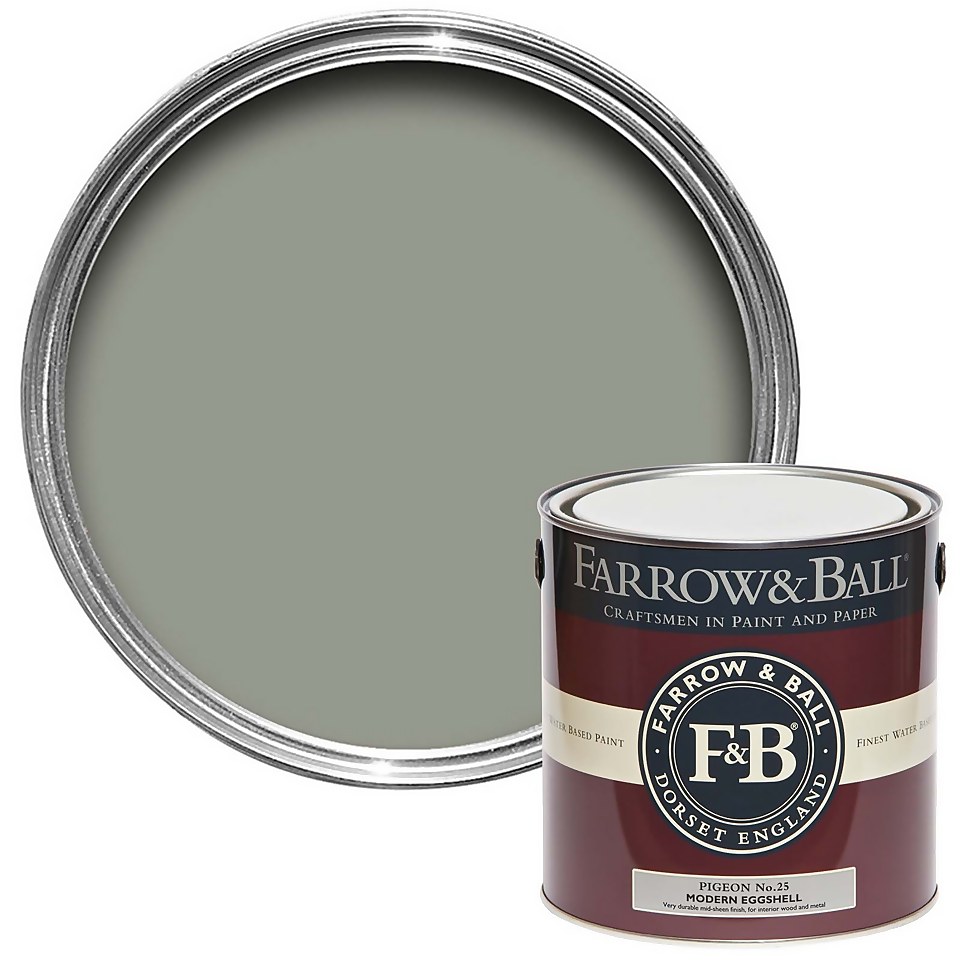 Farrow & Ball Modern Eggshell Paint Pigeon No.25 - 2.5L