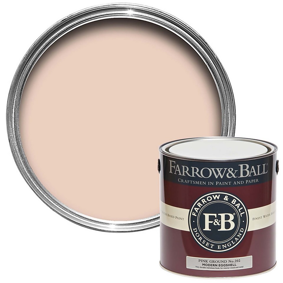 Farrow & Ball Modern Eggshell Paint Pink Ground No.202 - 2.5L