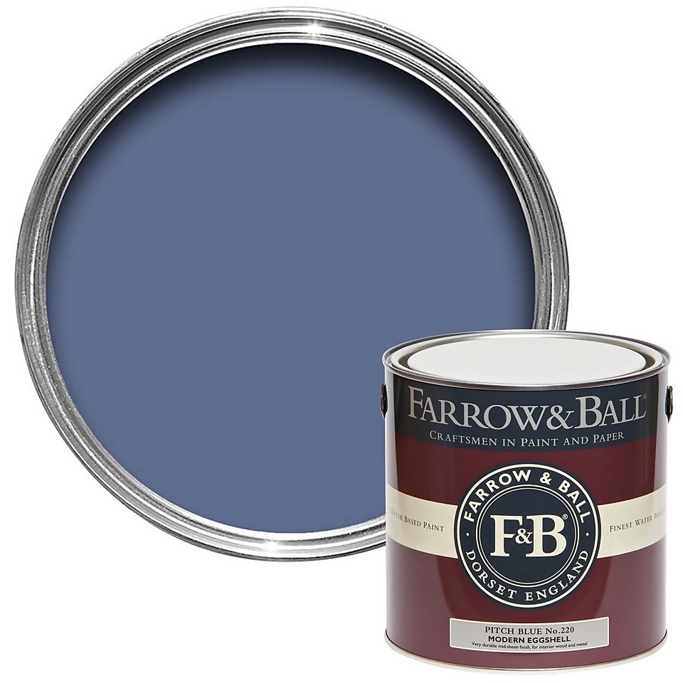 Farrow & Ball Modern Eggshell Paint Pitch Blue No.220 - 2.5L