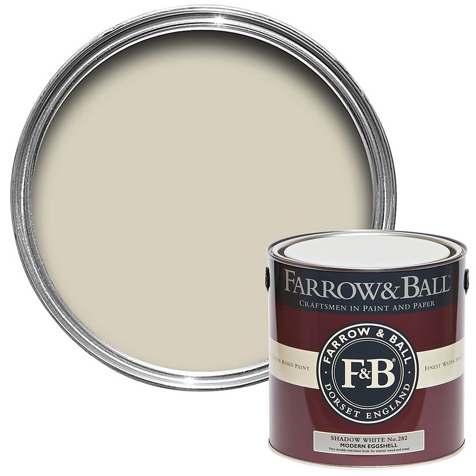 Farrow & Ball Modern Eggshell Paint Shadow White No.282 - 2.5L