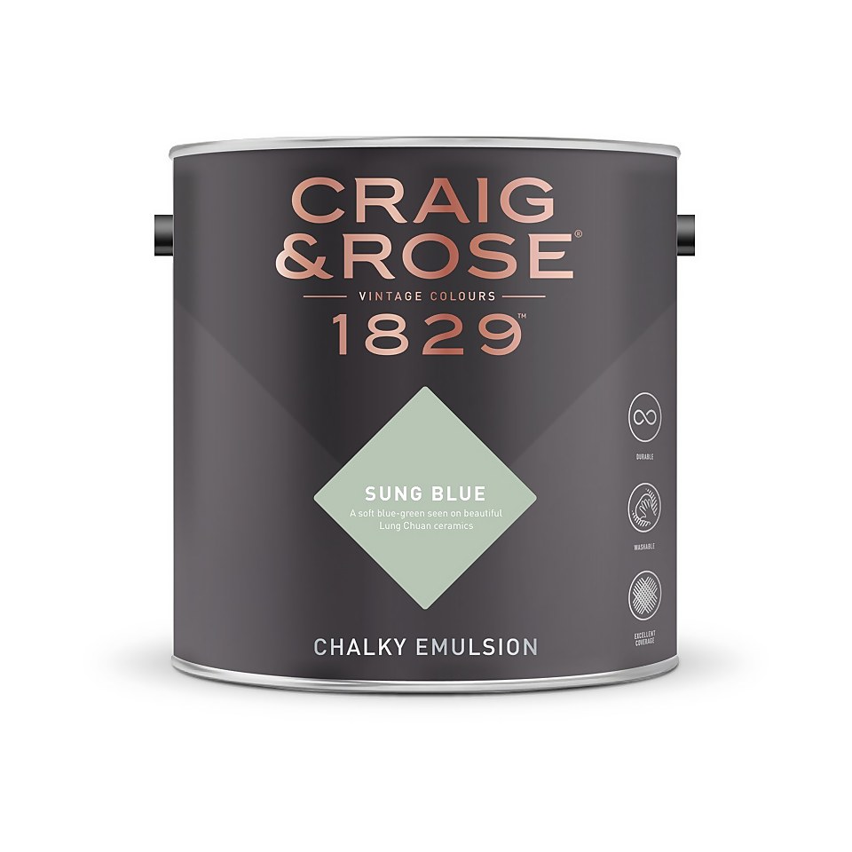 Craig & Rose 1829 Chalky Matt Emulsion Paint Sung Blue - 2.5L