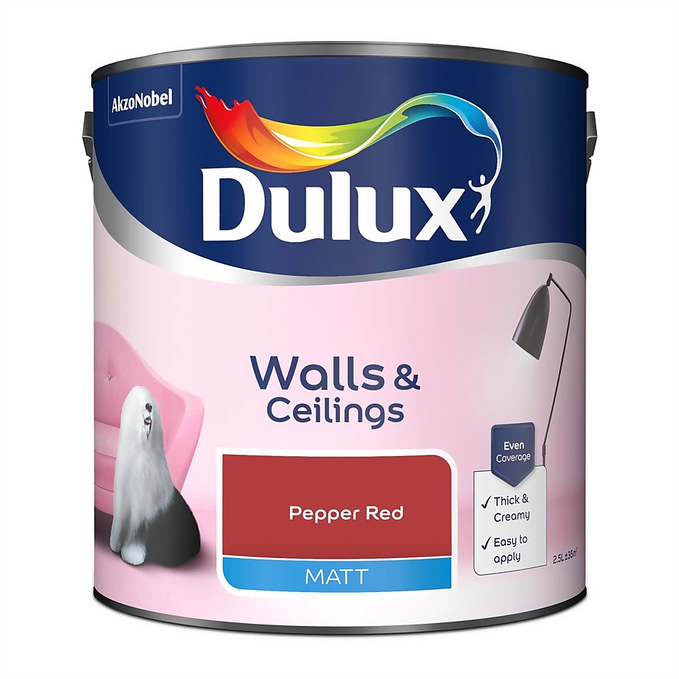 Dulux Matt Emulsion Paint Pepper Red - 2.5L