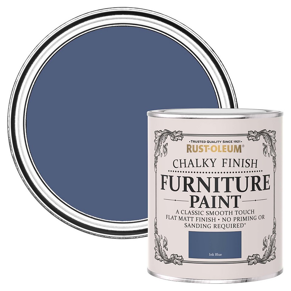Rust-Oleum Chalky Finish Furniture Paint Ink Blue - 750ml