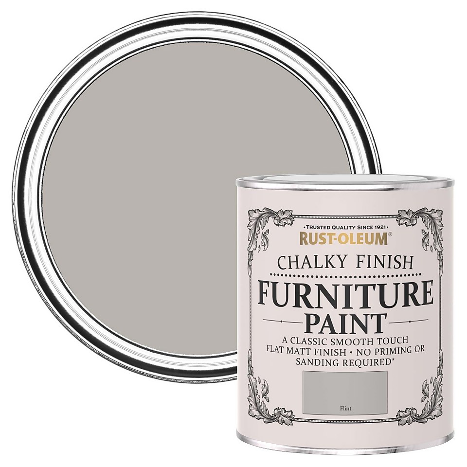 RustOleum Chalky Finish Furniture Paint Flint 750ml Homebase