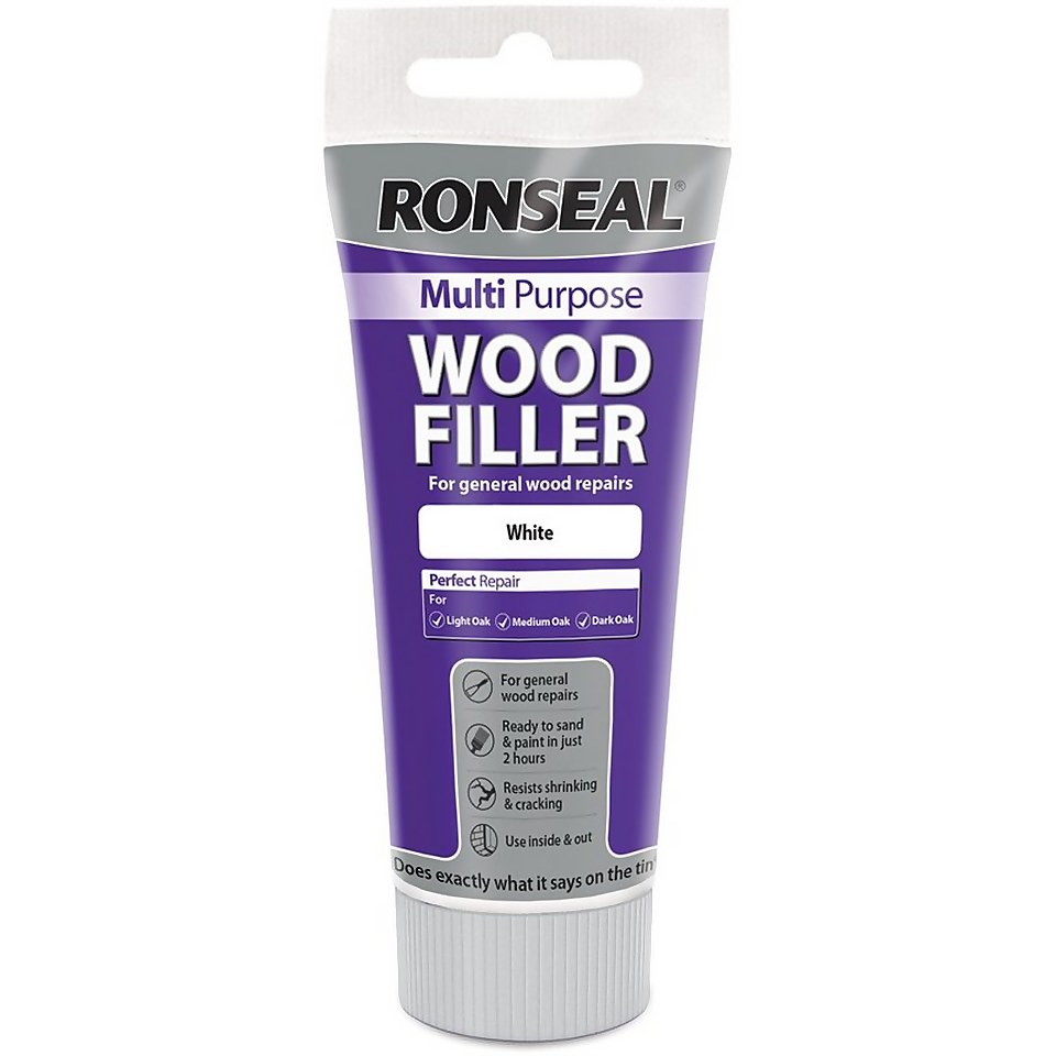 Ronseal Multipurpose Wood Filler Tube - White -100g