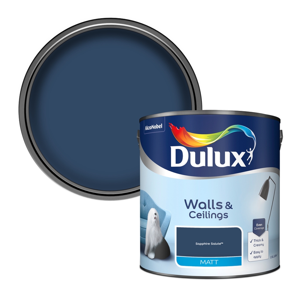 Dulux Matt Emulsion Paint Sapphire Salute 2.5L Homebase