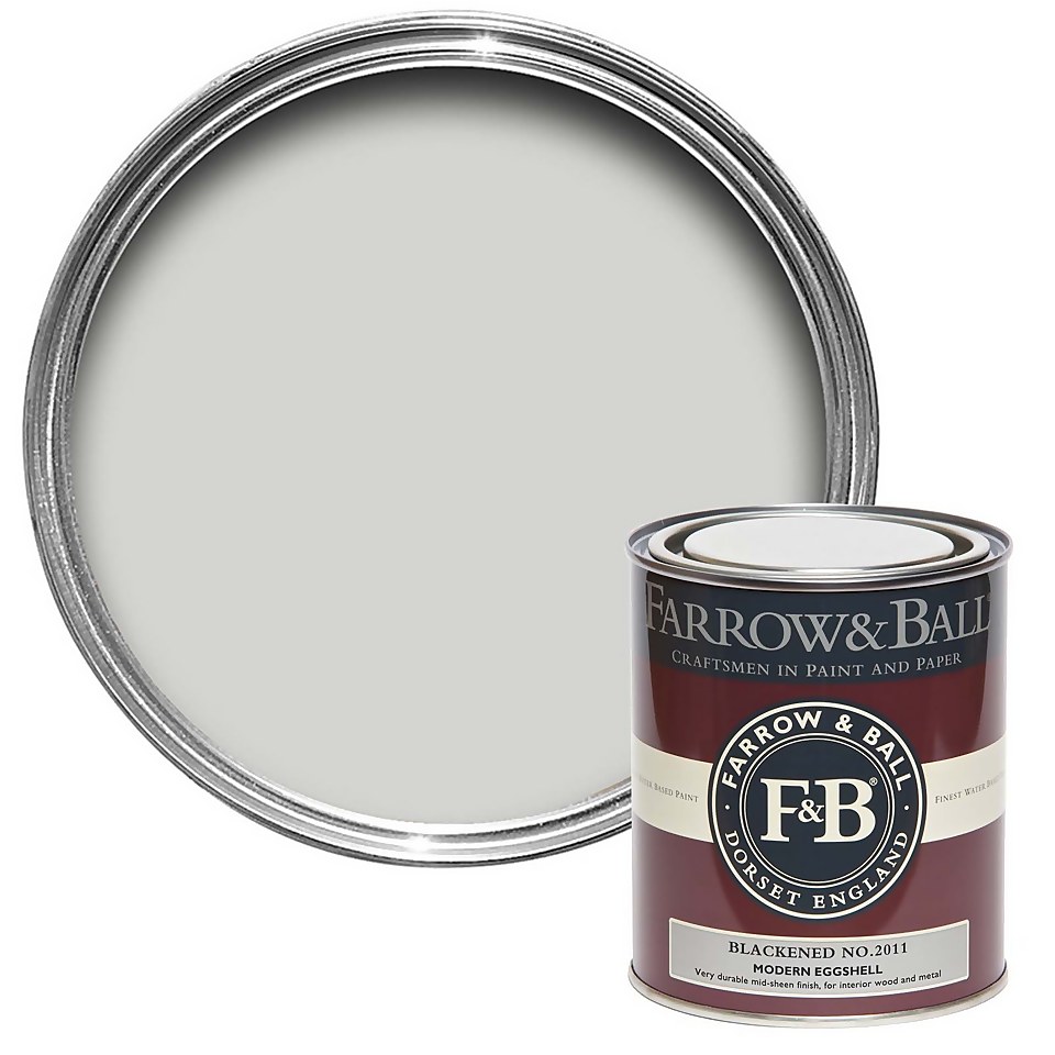 Farrow & Ball Modern Eggshell Paint Blackened No.2011 - 750ml