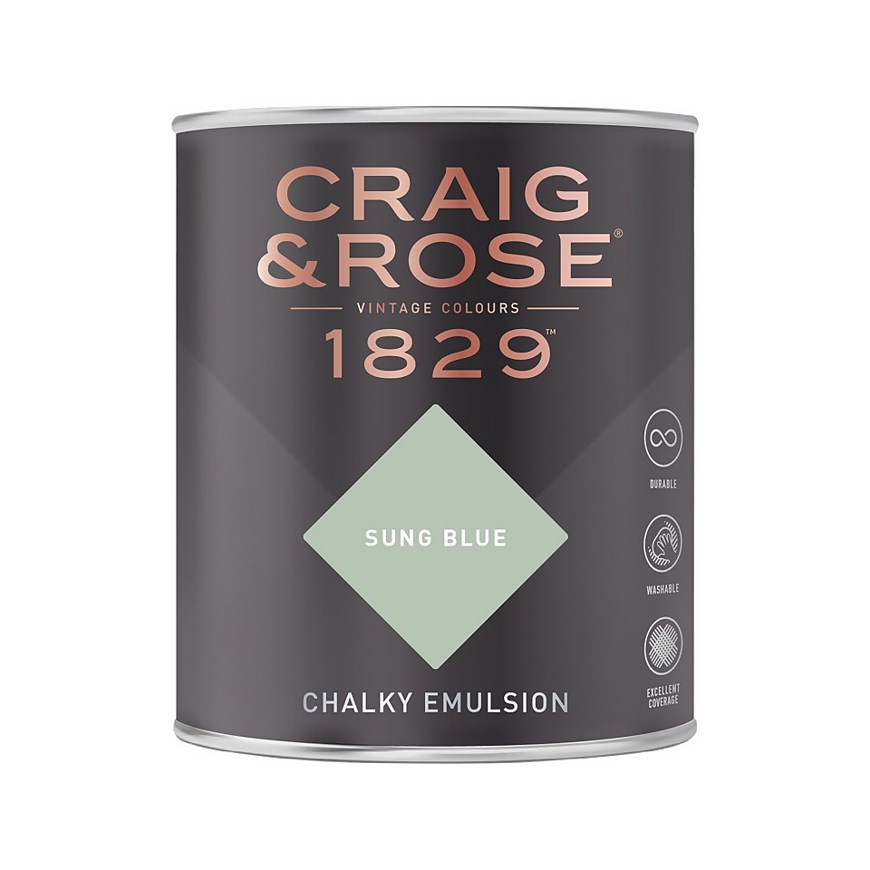 Craig & Rose 1829 Chalky Matt Emulsion Paint Sung Blue - 750ml