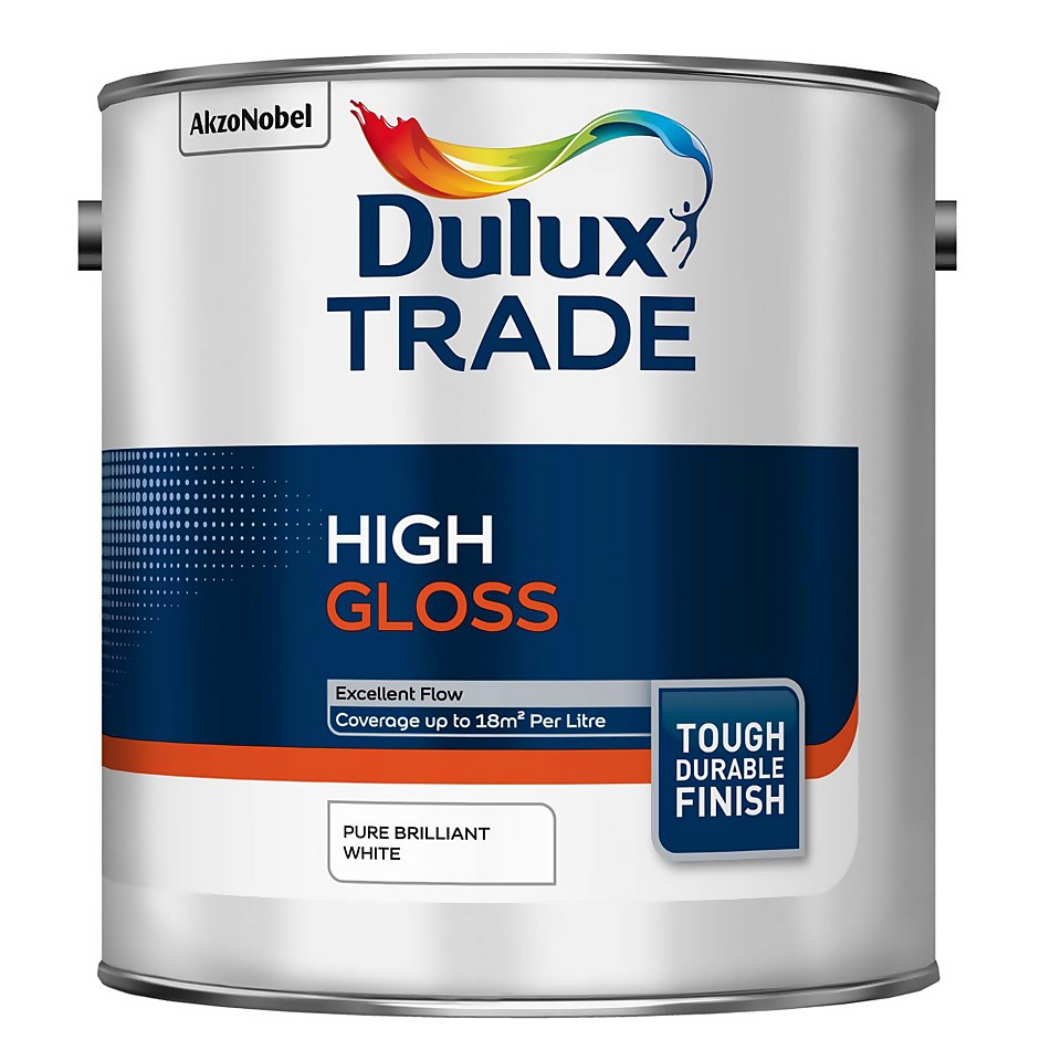 Dulux Trade Gloss Paint Pure Brilliant White - 2.5L