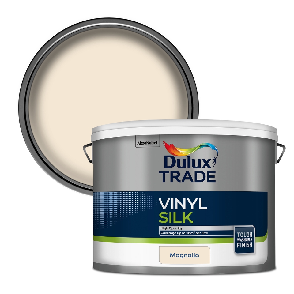 Dulux Trade Vinyl Silk Emulsion Paint Magnolia - 10L