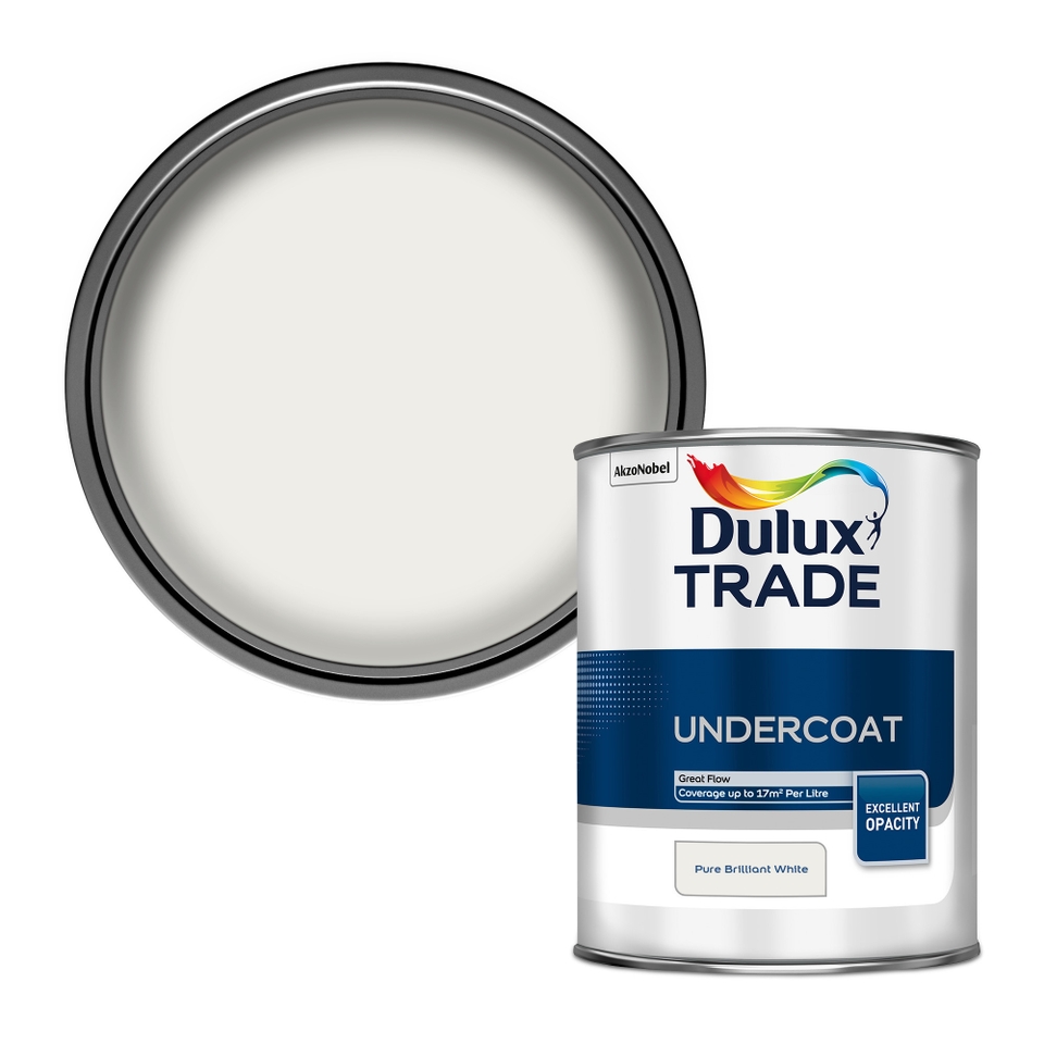 Dulux Trade Undercoat Pure Brilliant White Paint - 1L