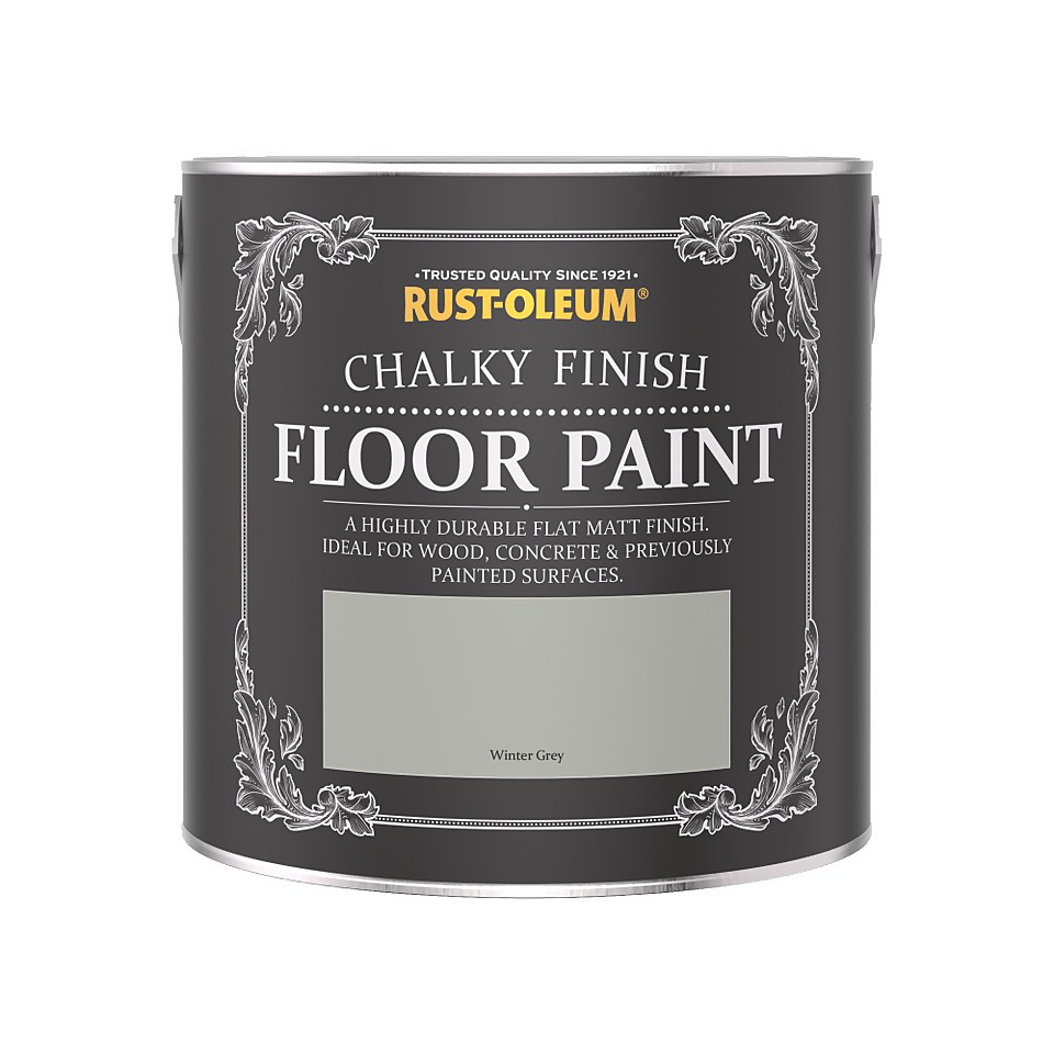 Rust-Oleum Chalky Floor Paint Winter Grey - 2.5L