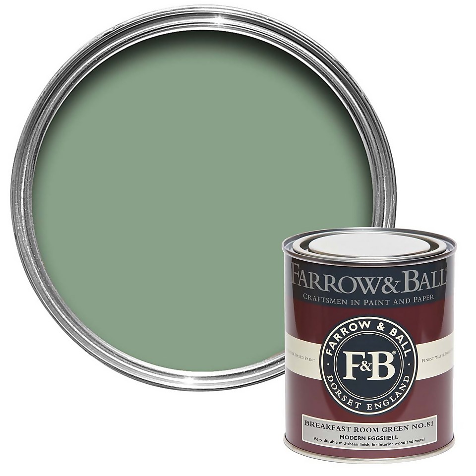 Farrow & Ball Modern Eggshell Paint Breakfast Room Green No.81 - 750ml
