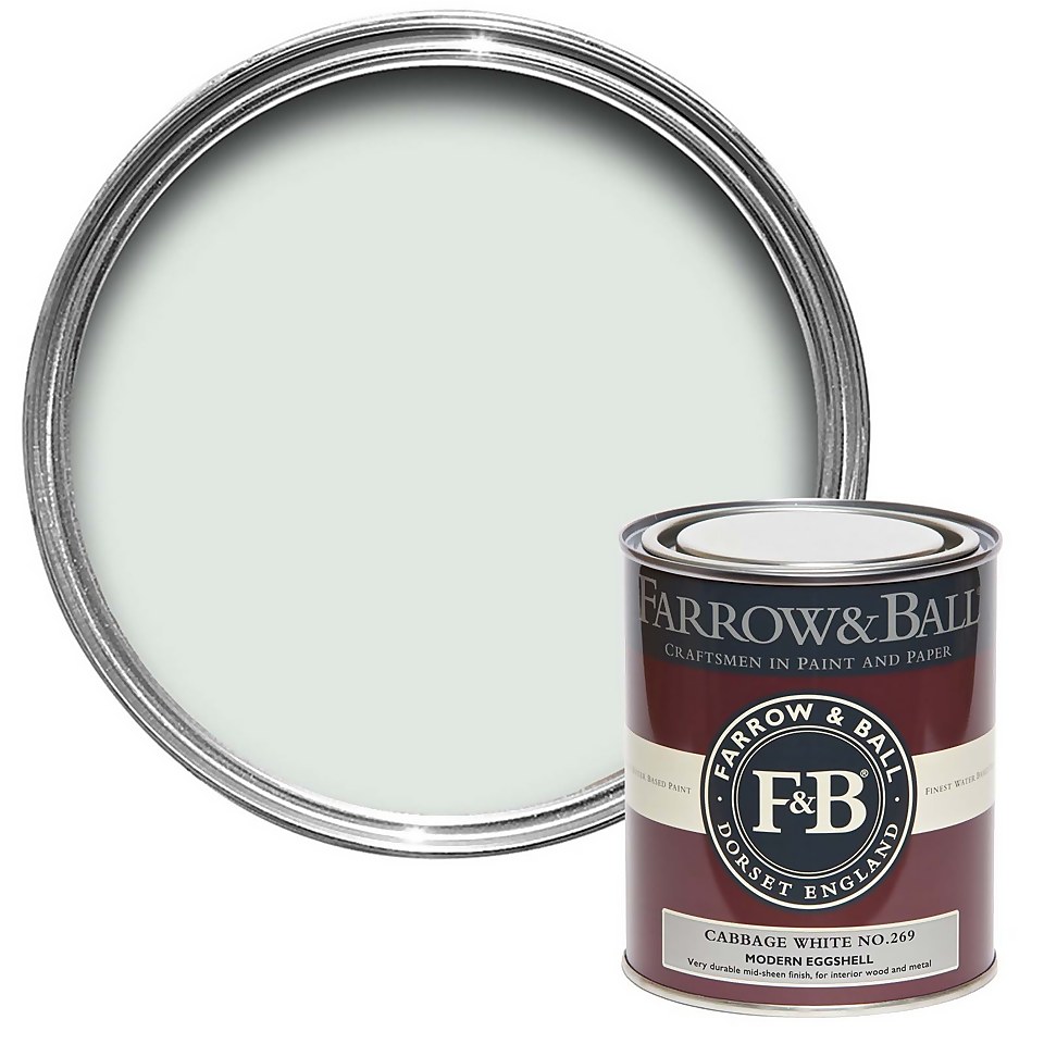Farrow & Ball Modern Eggshell Paint Cabbage White No.269 - 750ml