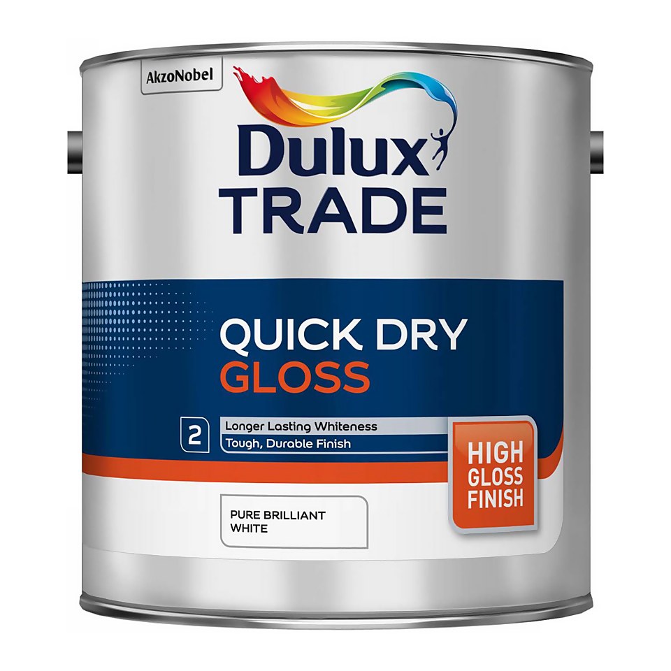 Dulux Trade Quick Dry Gloss Pure Brilliant White - 2.5L