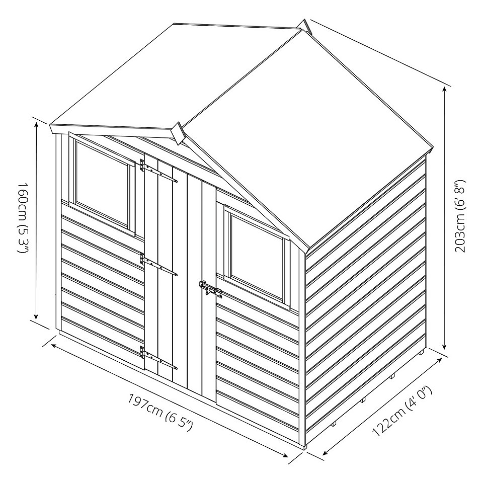 Mercia 4 x 6ft Shiplap Apex Wooden Shed